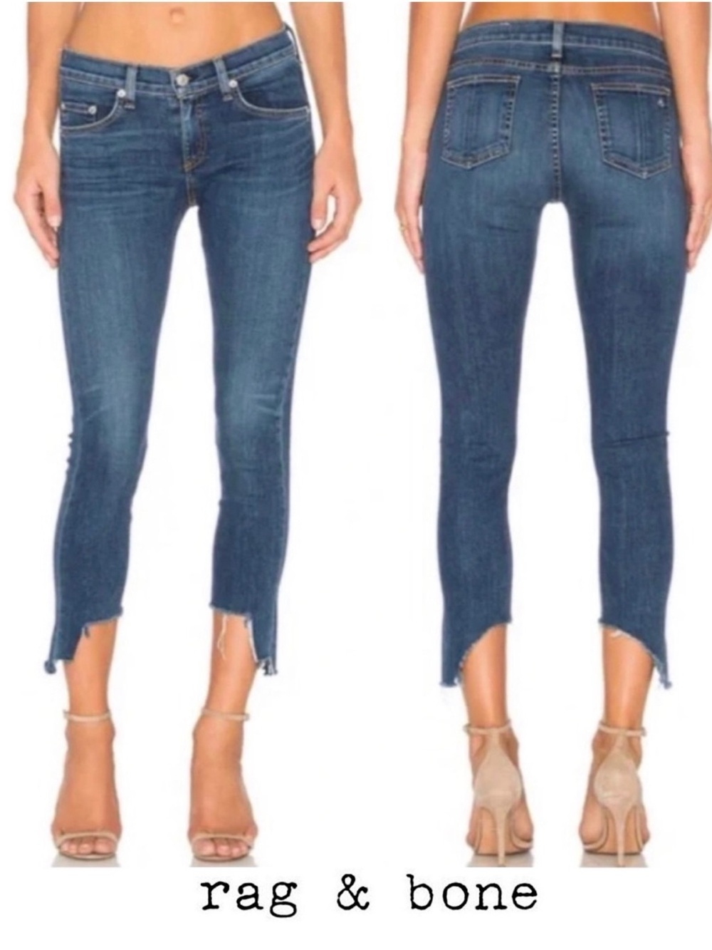 RAG & BONE Jeans Cate Step Hem Mid Rise Ankle Skinny in Hampton Size 24 - Picture 1 of 16